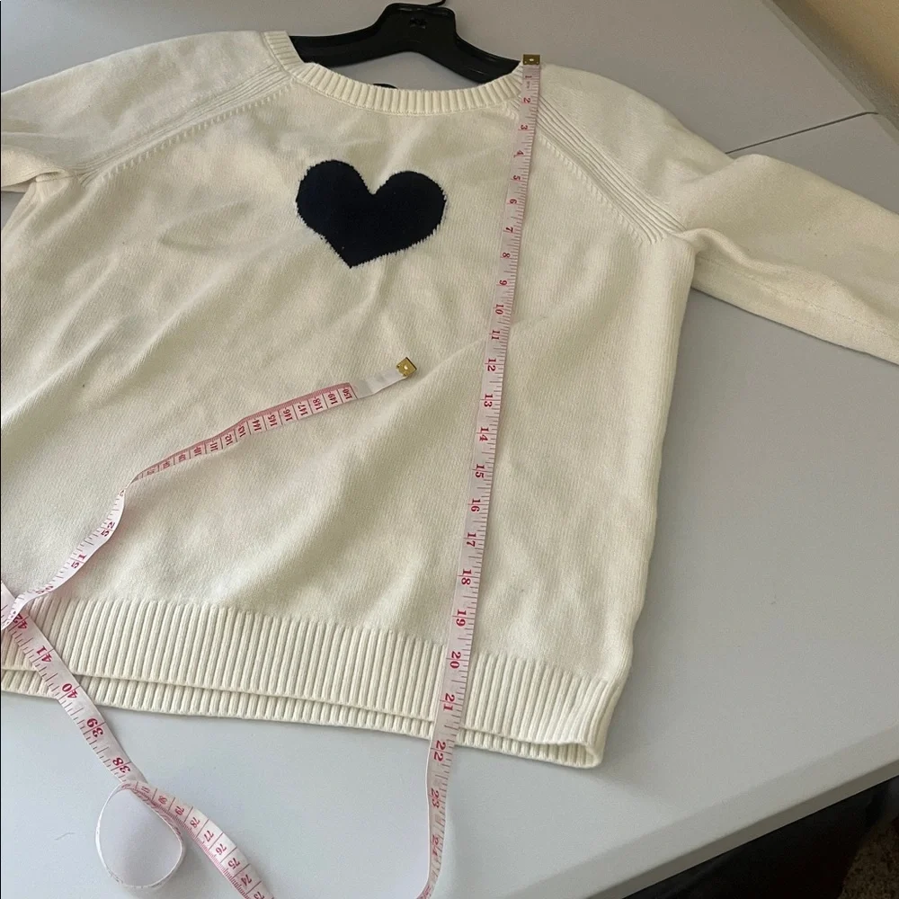 Talbots White Sweater with Black Heart - Picture 6 of 6